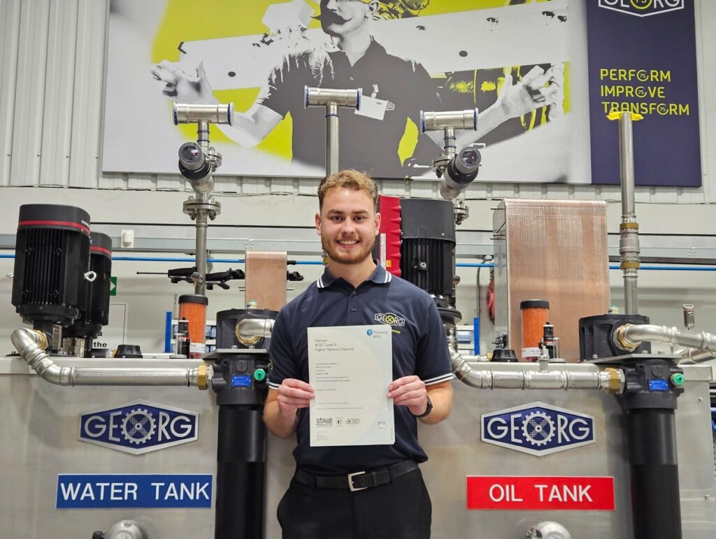 Dan Webb with his HND certificate